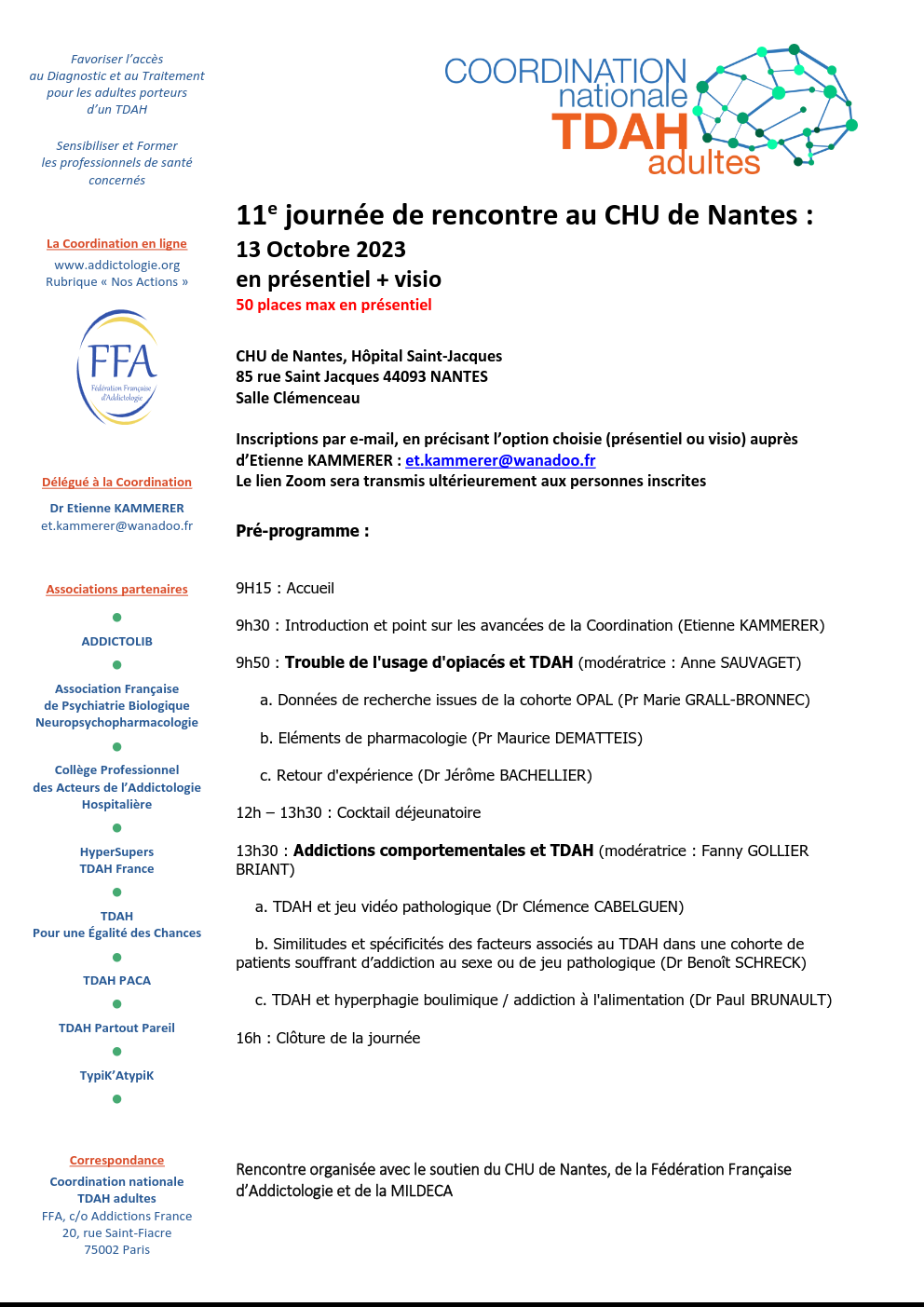 11ème journée de rencontre de la Coordination nationale du TDAH Adultes