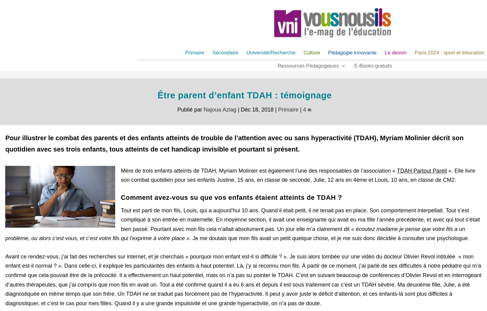 Être parent d’enfant TDAH : témoignage