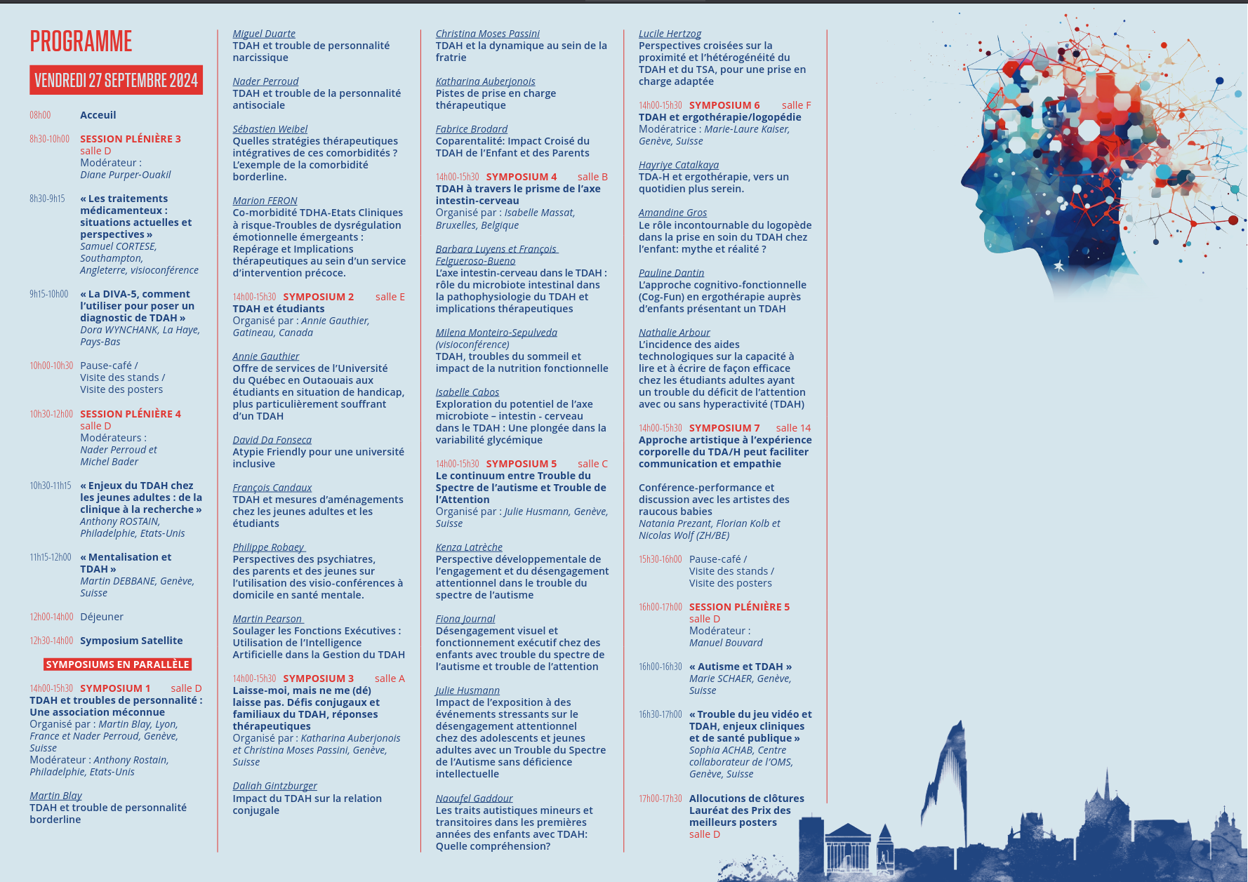 Programme 8 ième Colloque international en langue Française sur le TDAH à Genève